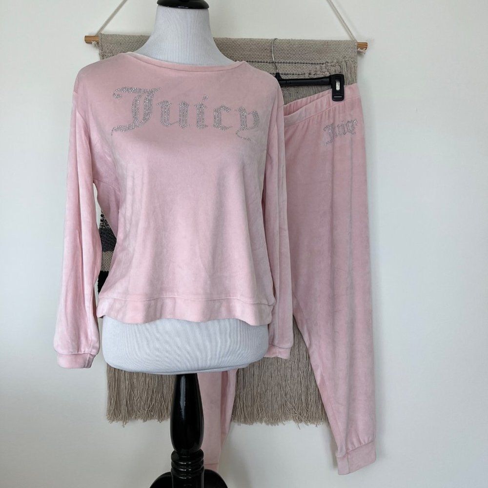 Juicy Couture Two Piece Velour Sleepwear Set Size XL